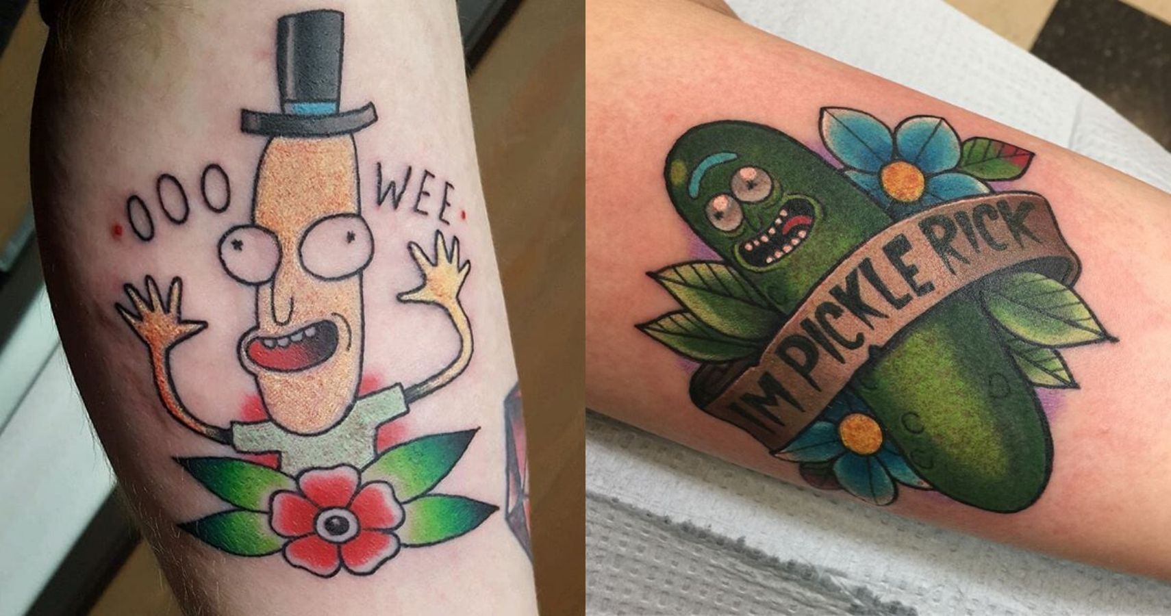 colorful rick and morty tattoo ideas