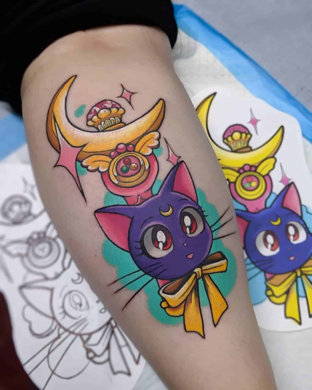 colorful Sailor Moon tattoo inspirations