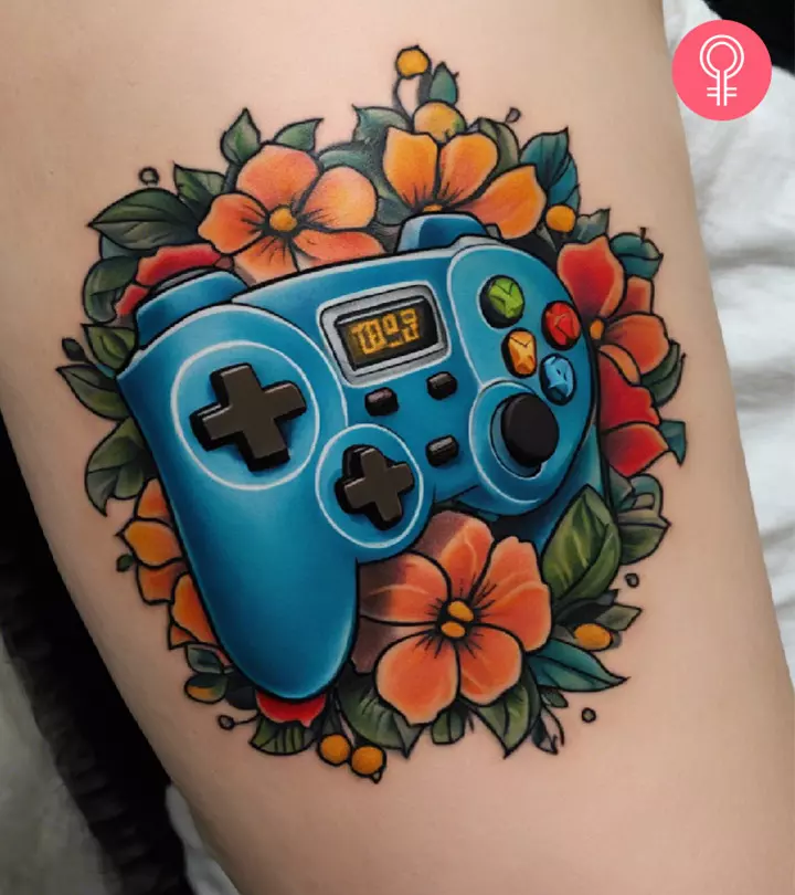 Colorful video game tattoos for self-expression