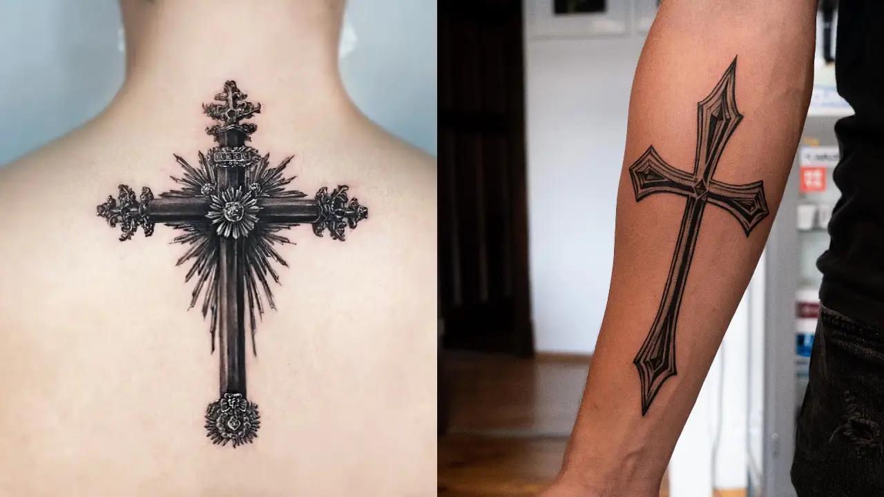 creative cross tattoo ideas male.