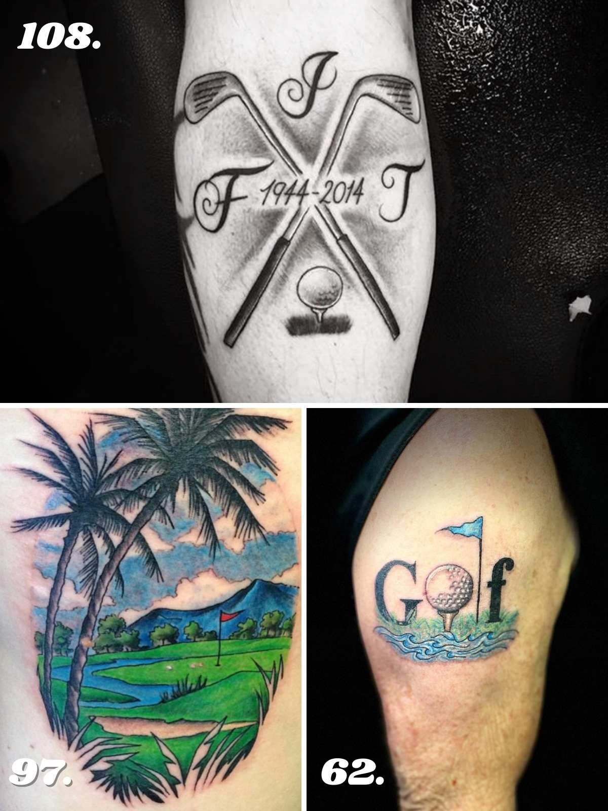 creative golf tattoo ideas