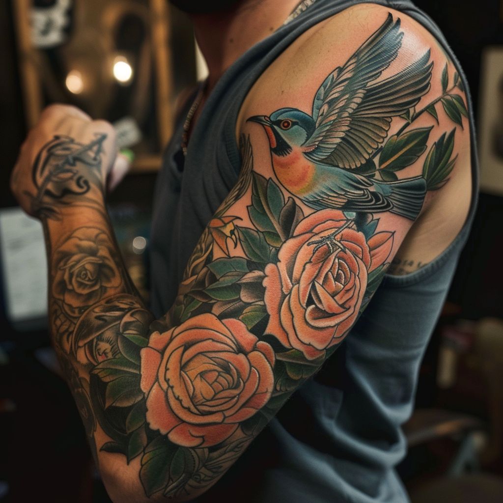 creative male flower tattoo ideas