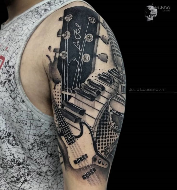 Creative music-themed tattoo designs