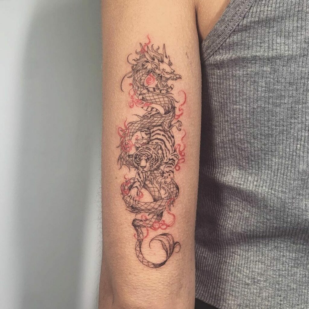 creative placements for Chinese dragon tattoos