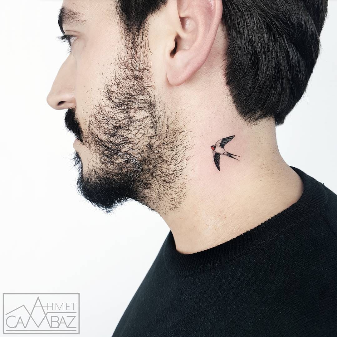 creative small neck tattoo men options