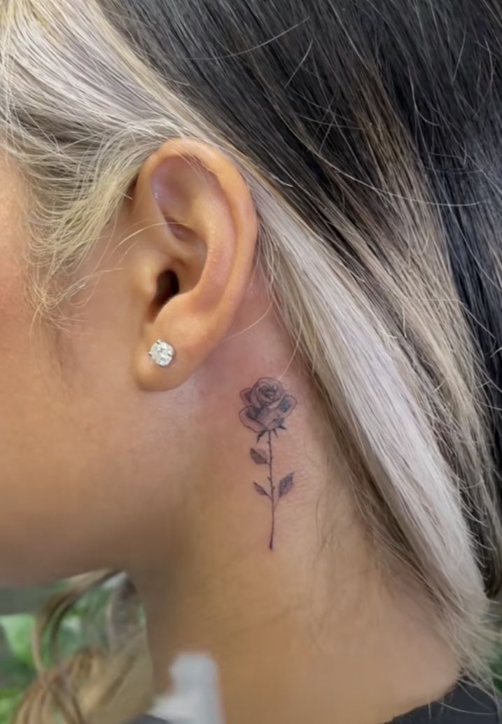 creative small rose neck tattoo ideas