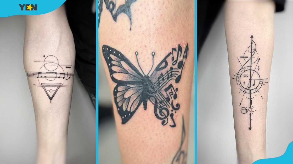 creative small tattoos representing music