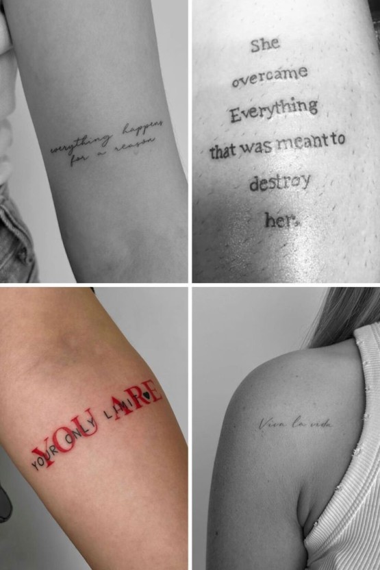 creative tattoo designs with quotes