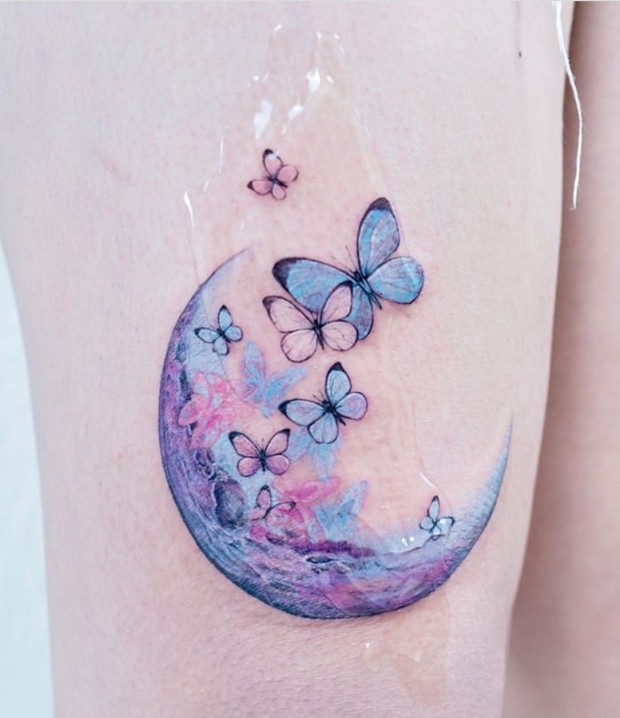 crescent moon tattoo ideas 0099