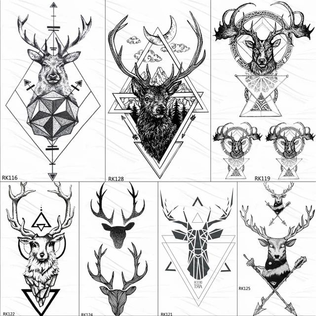 custom elk tattoo illustrations.