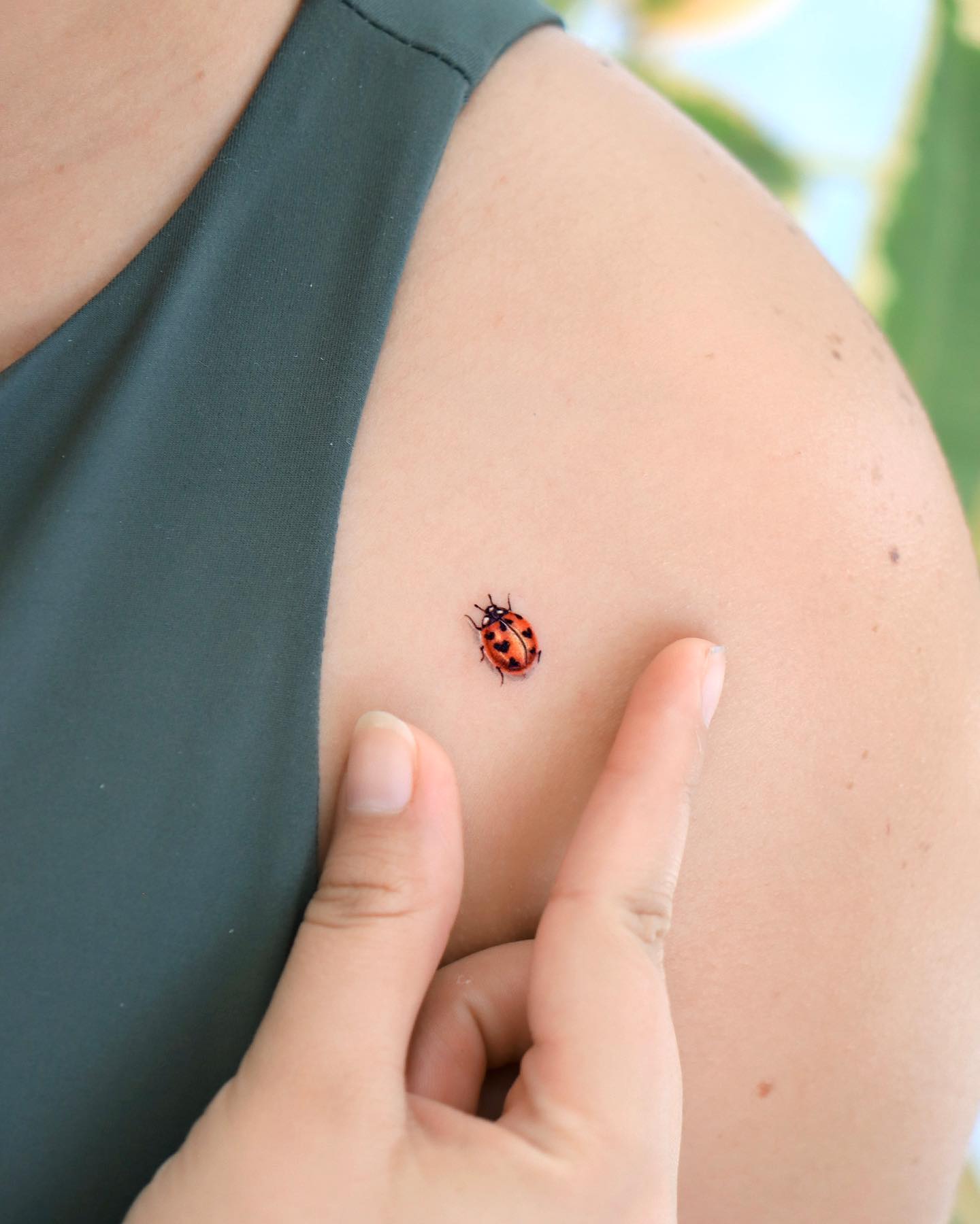 cute ladybug tattoo for the wrist