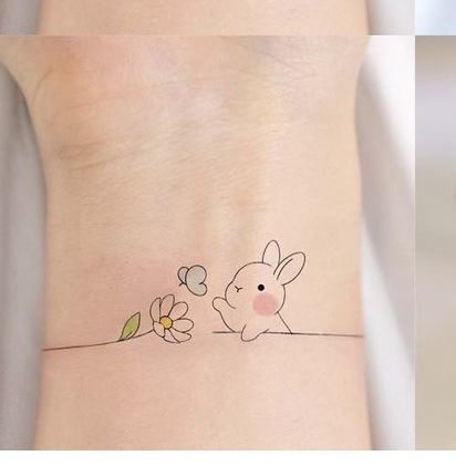 cute small bunny tattoo 0030