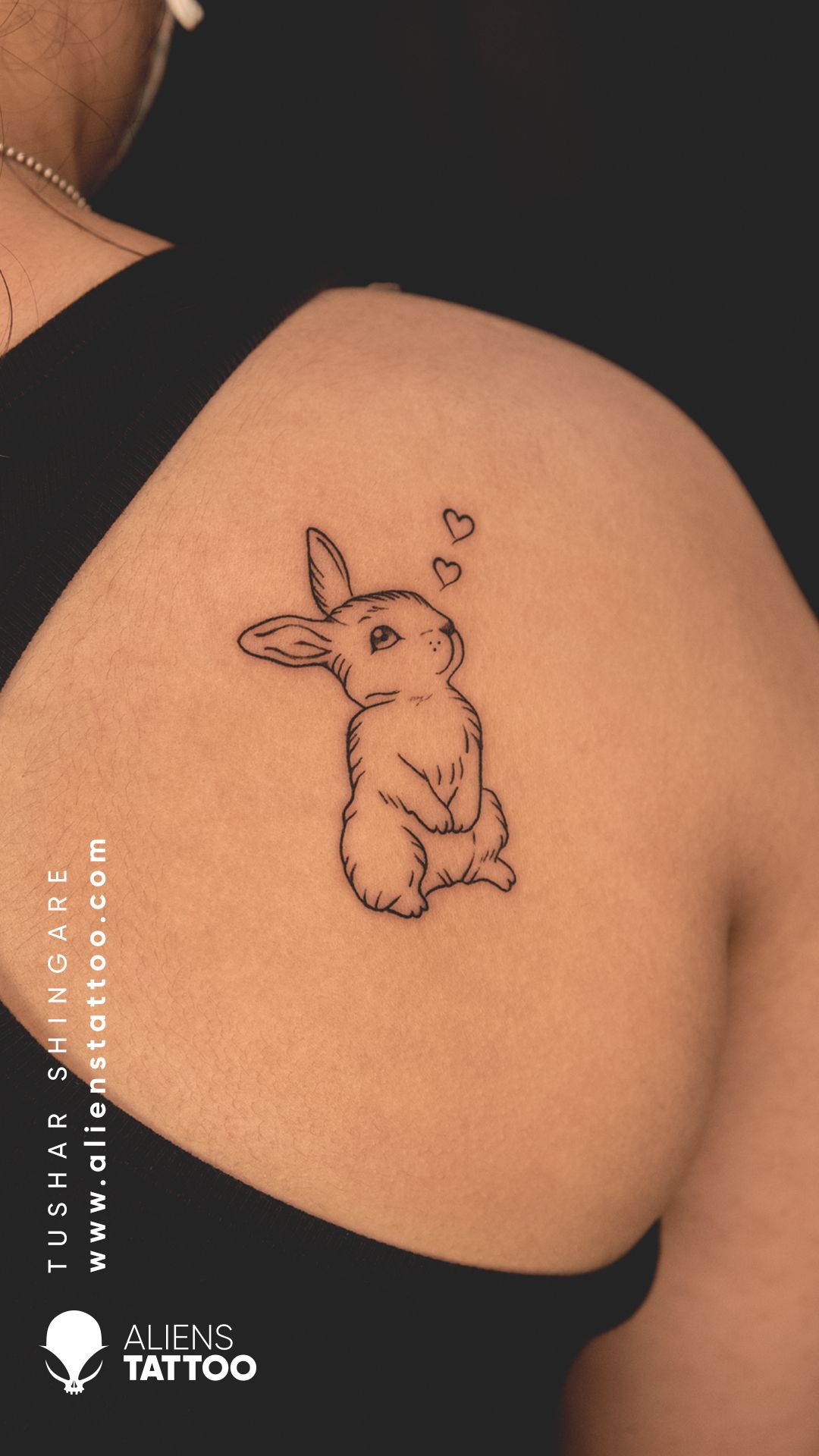 cute small bunny tattoo 0036