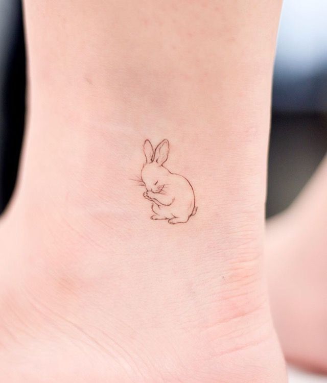 cute small bunny tattoo 0042