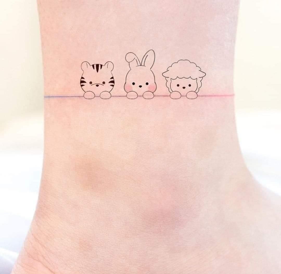 cute small bunny tattoo 0047