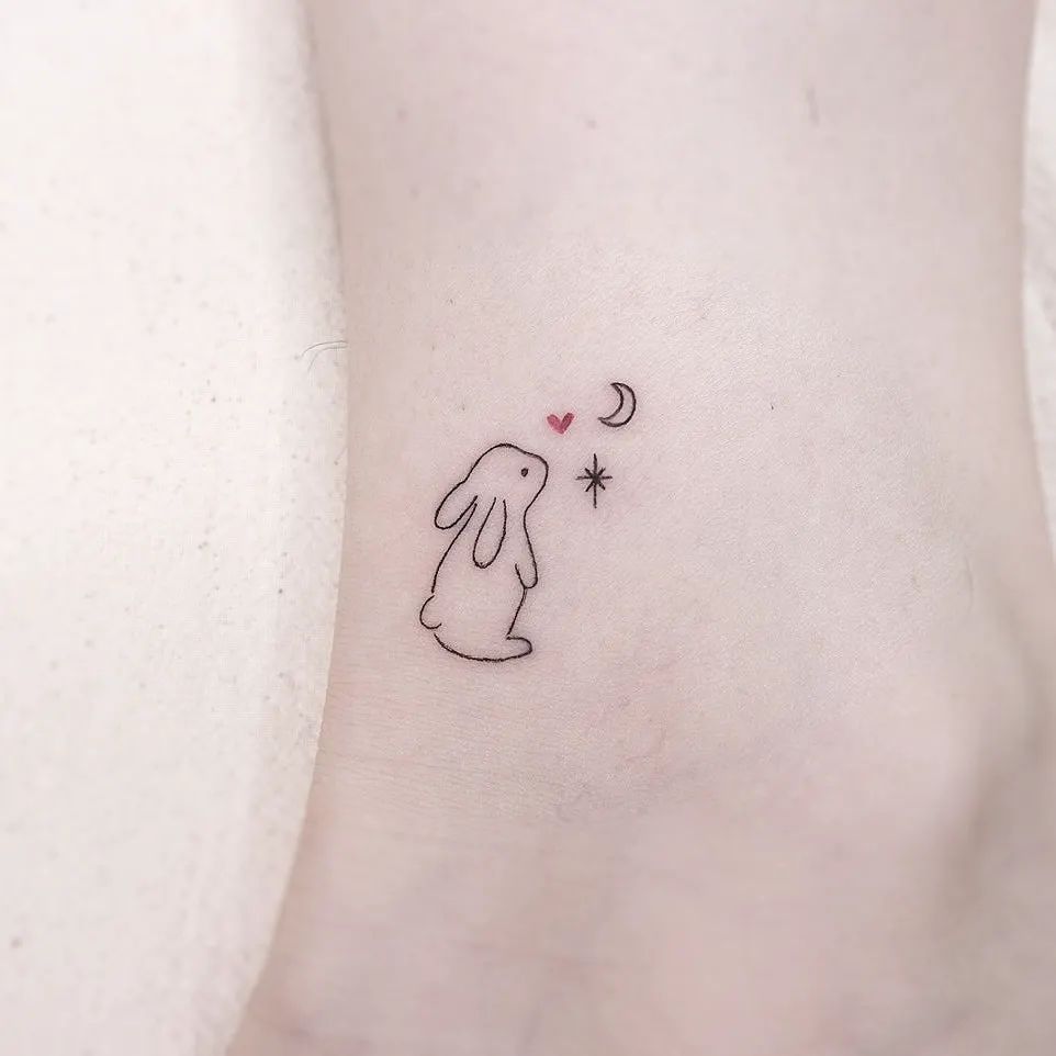 cute small bunny tattoo 0062