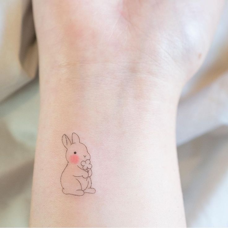 cute small bunny tattoo 0064