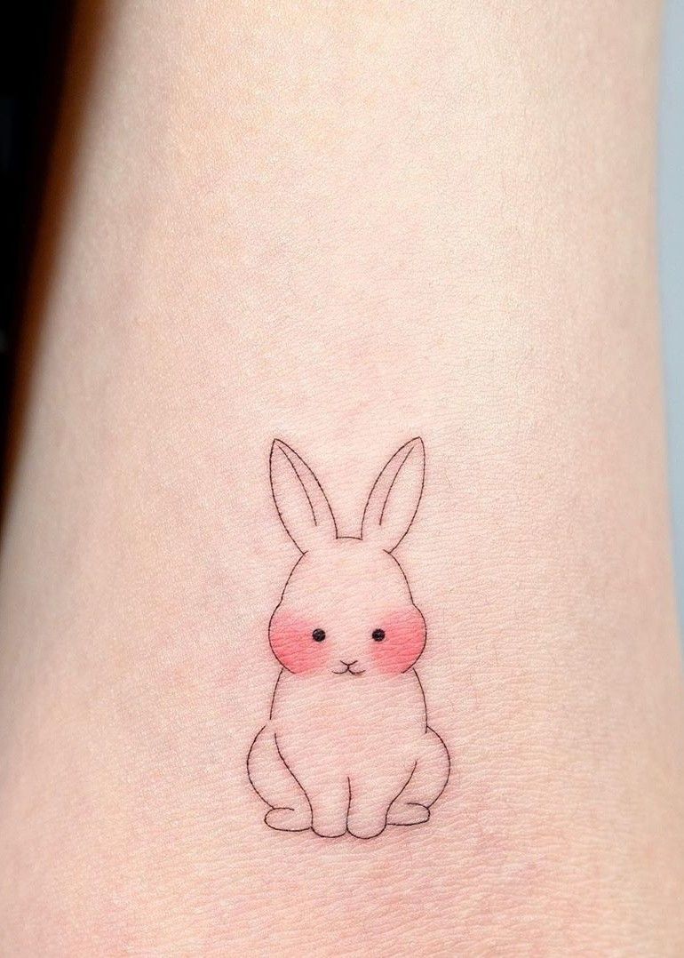 cute small bunny tattoo 0065