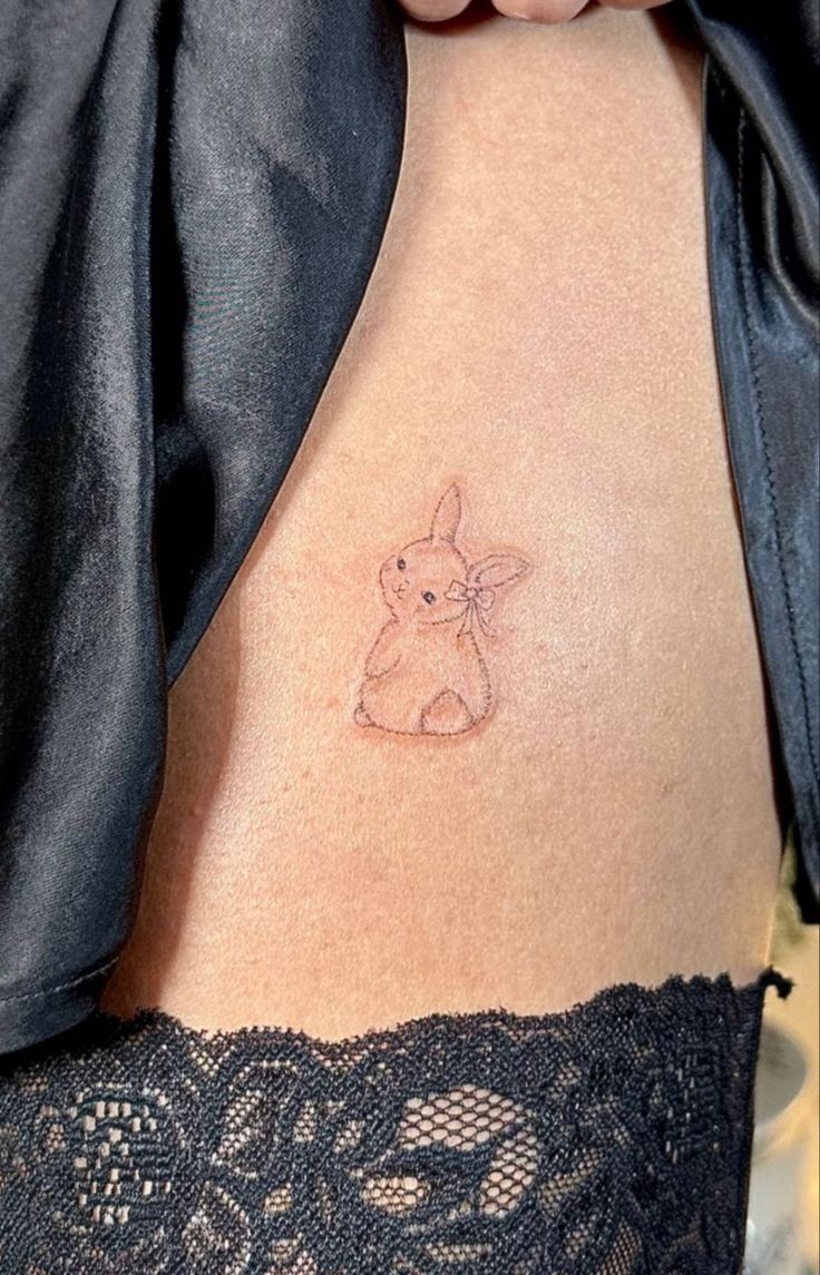 cute small bunny tattoo 0066