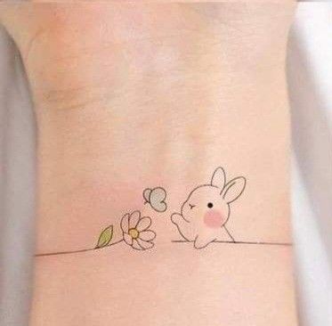 cute small bunny tattoo 0074