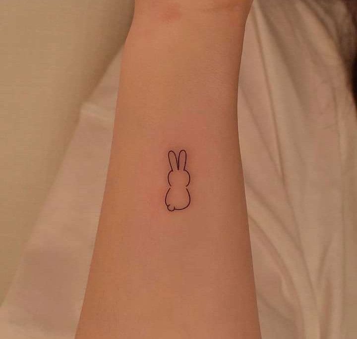 cute small bunny tattoo 0083