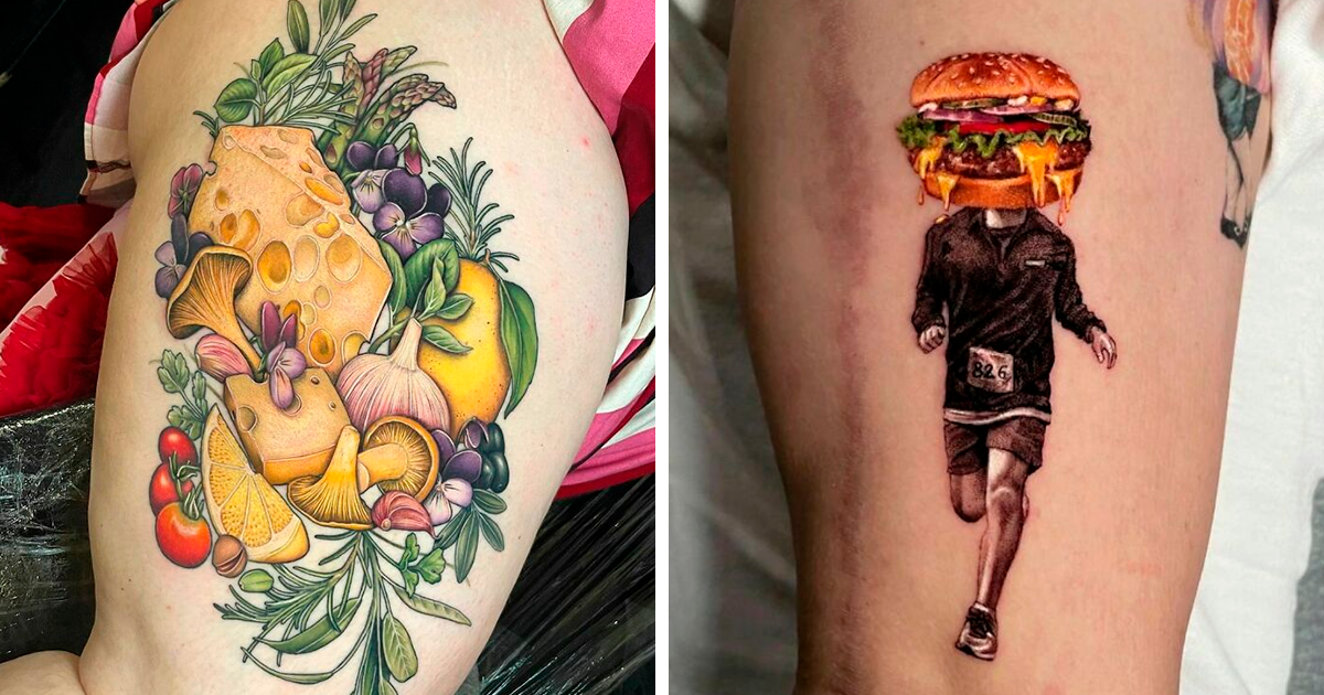 cute small food tattoo concepts