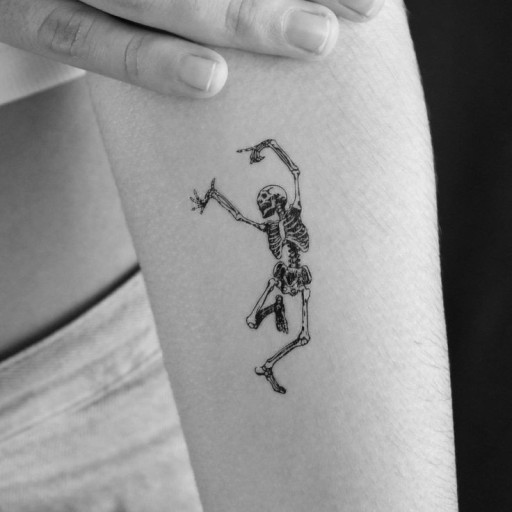 cute small skeleton tattoo art