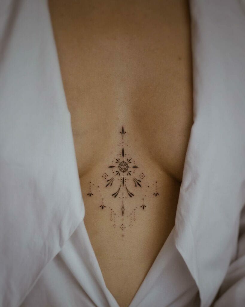 cute small sternum tattoo ideas