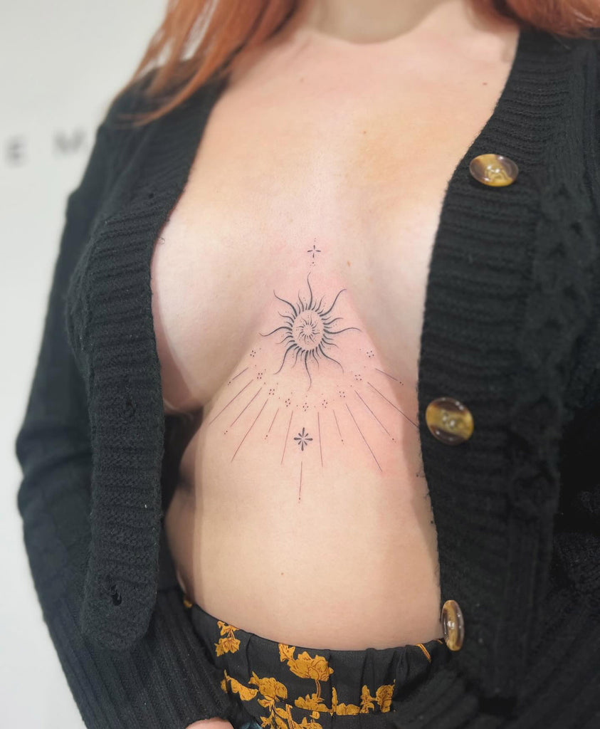 cute small sternum tattoo 0014