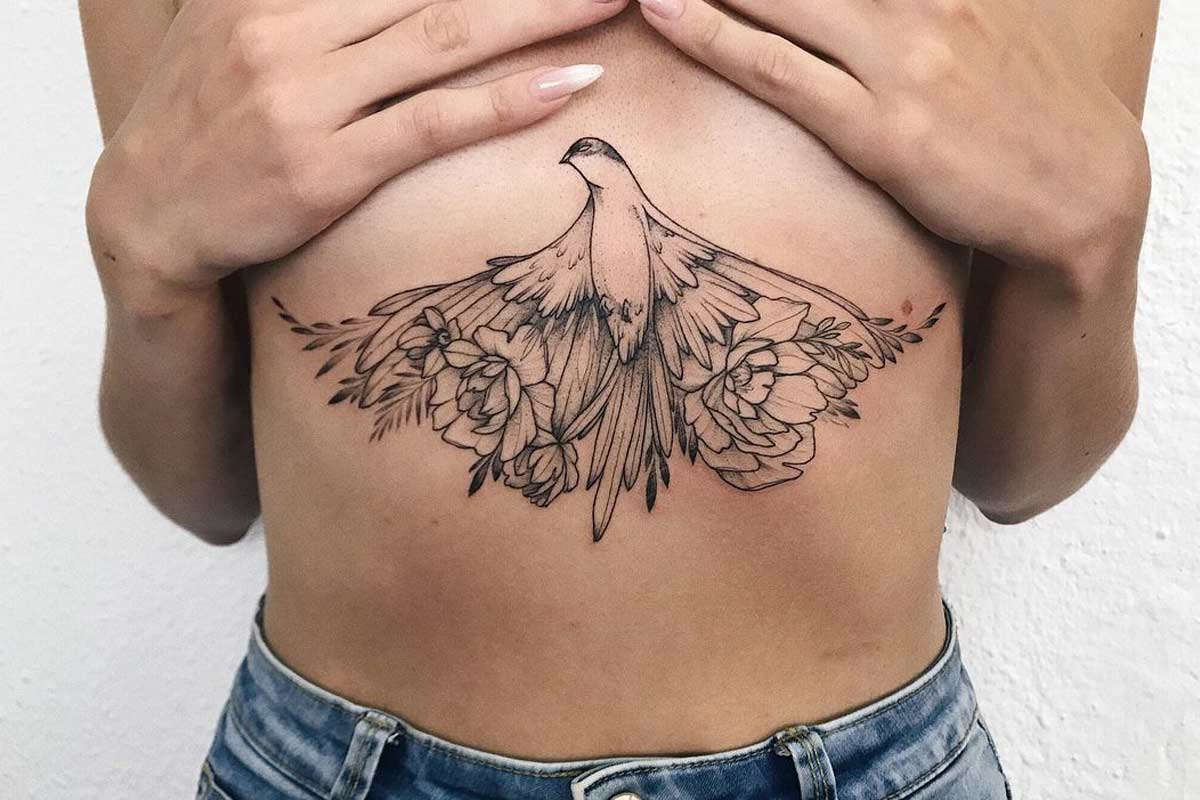 cute small sternum tattoo 0022