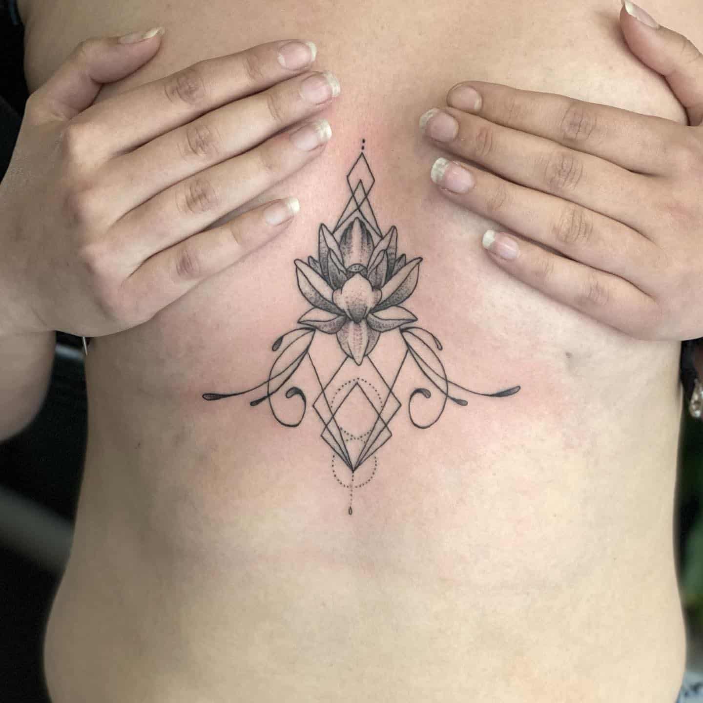 cute small sternum tattoo 0025