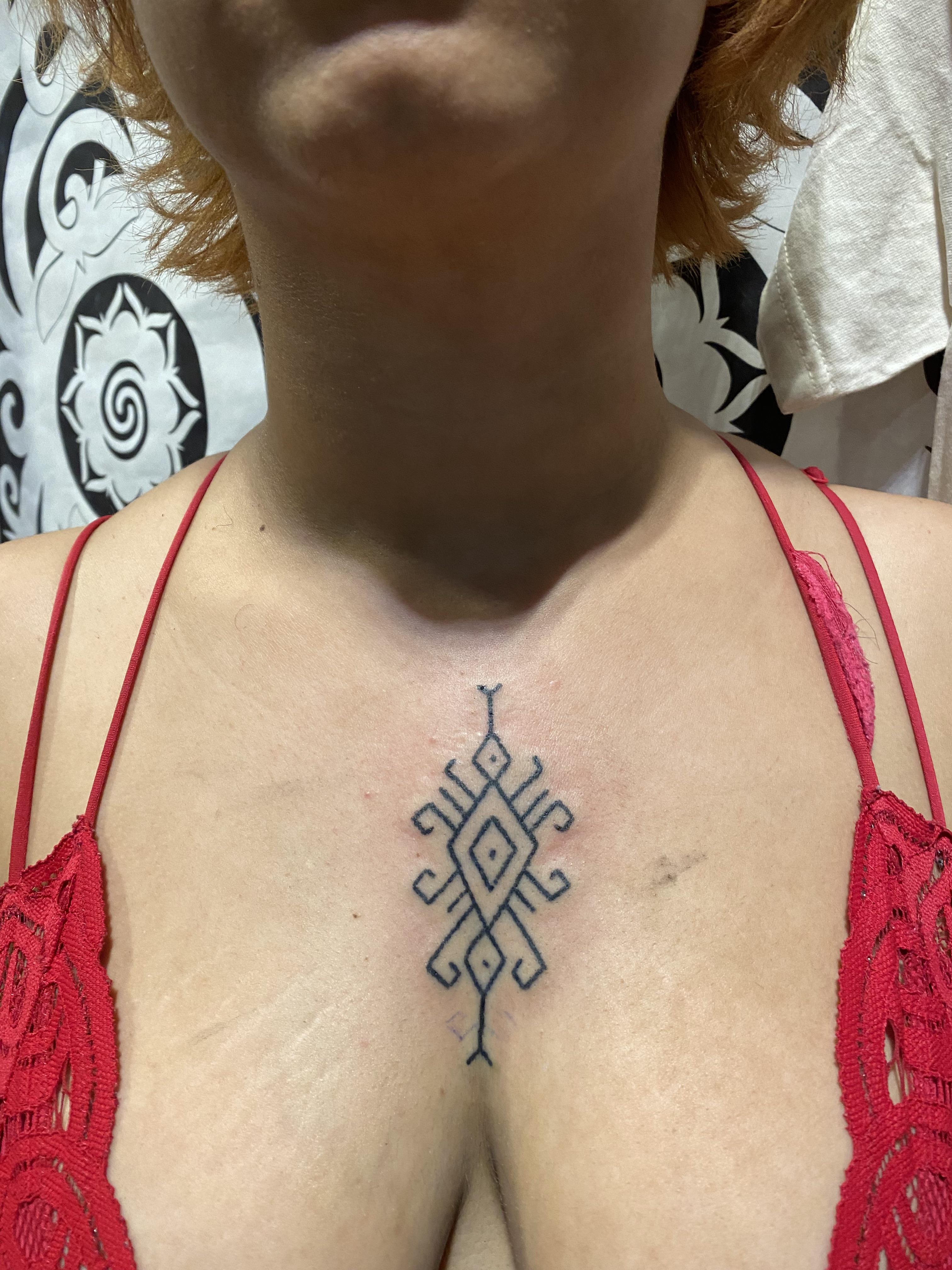 cute small sternum tattoo 0045