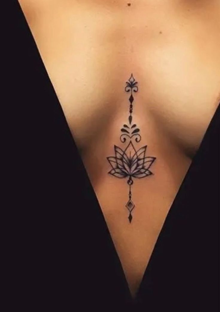 cute small sternum tattoo 0047