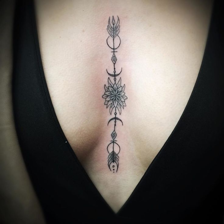 cute small sternum tattoo 0049