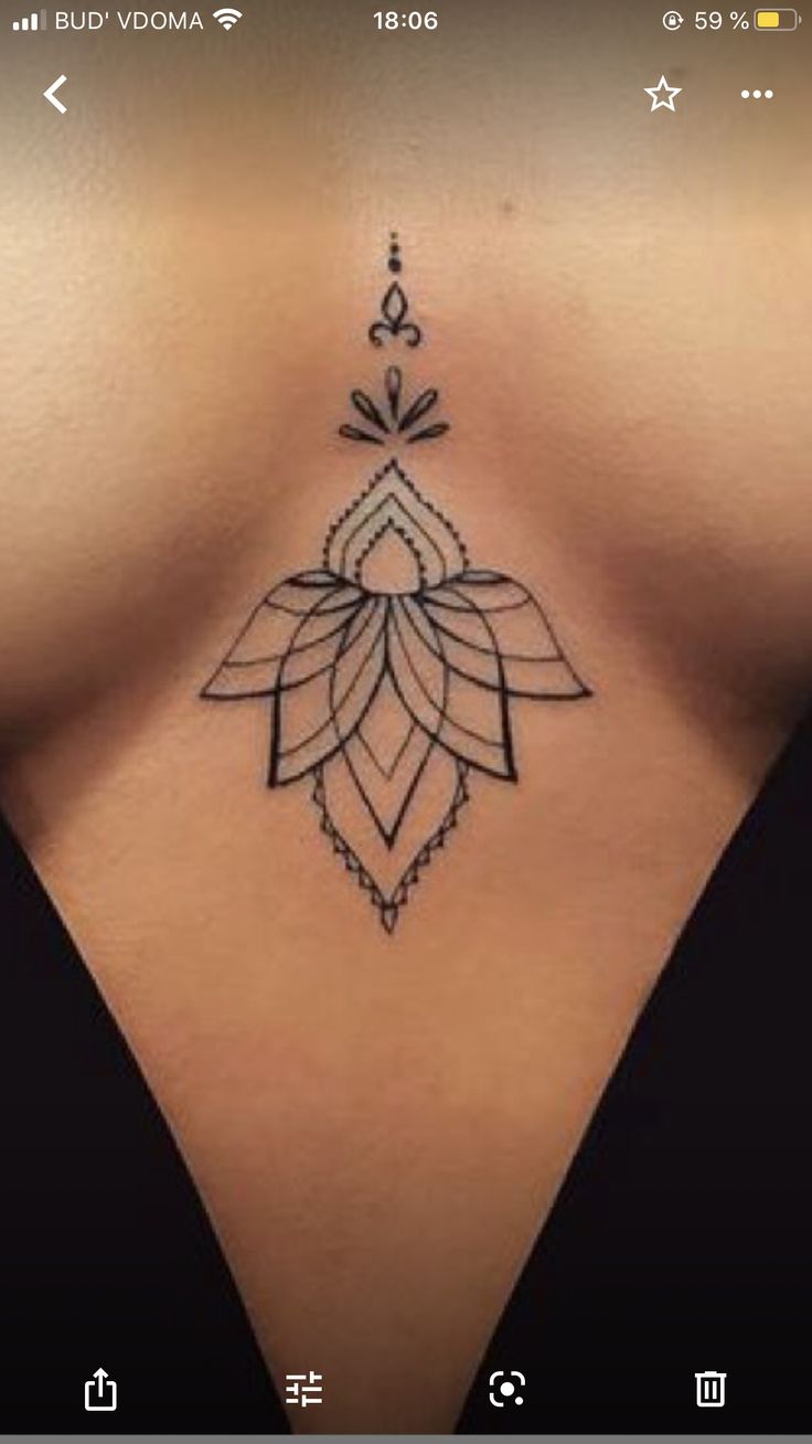 cute small sternum tattoo 0051