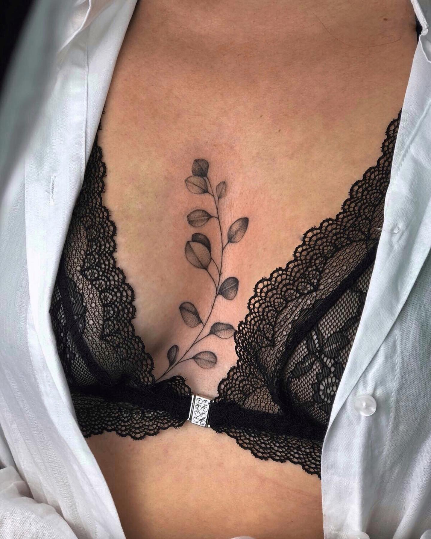 cute small sternum tattoo 0057