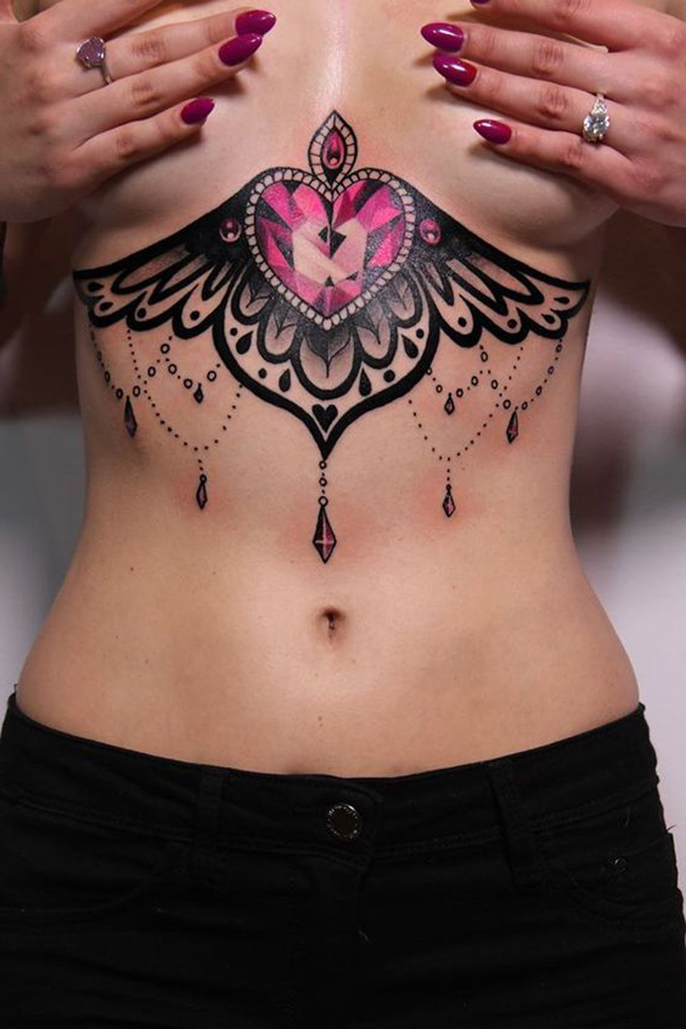 cute small sternum tattoo 0060