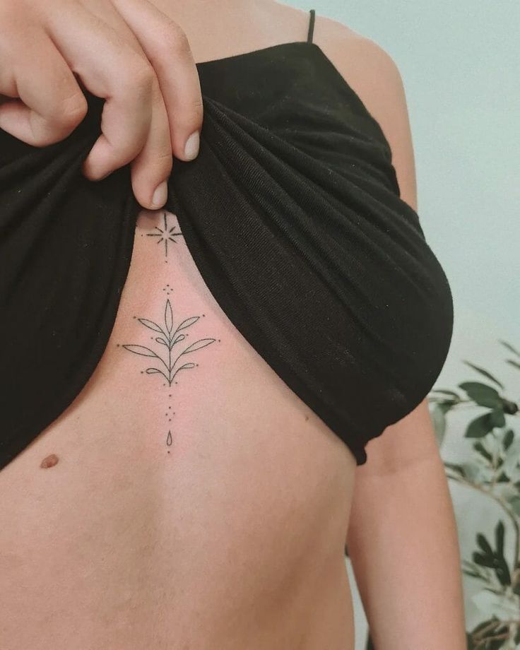 cute small sternum tattoo 0062