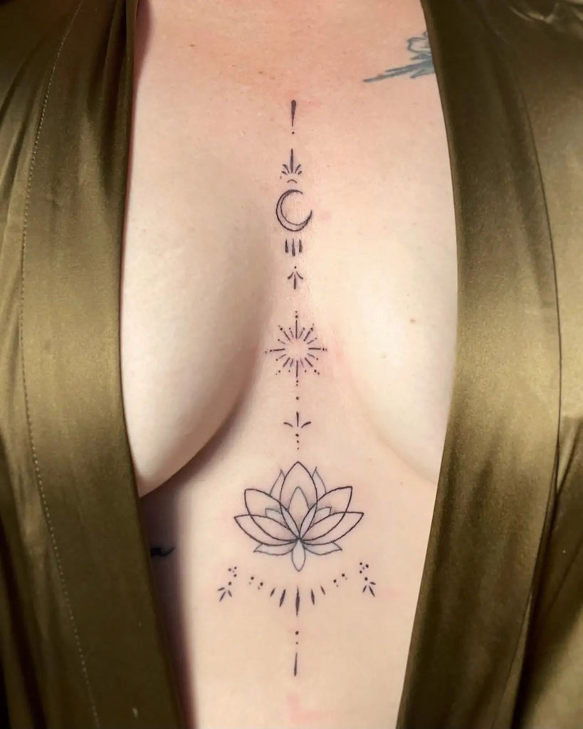 cute small sternum tattoo 0063