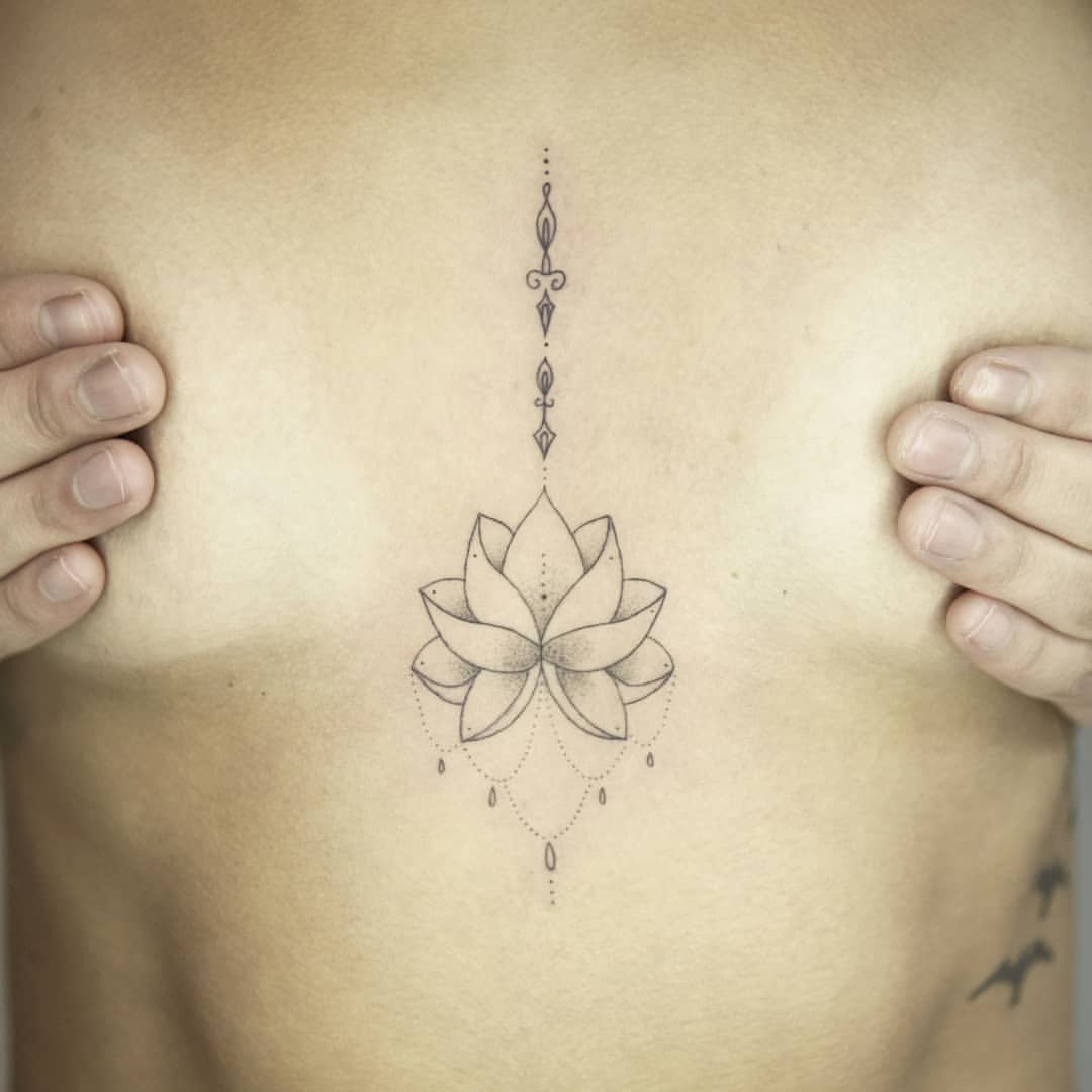 cute small sternum tattoo 0065