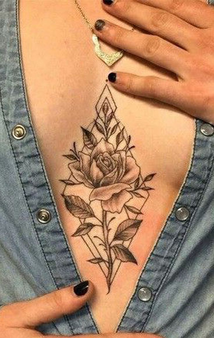 cute small sternum tattoo 0068