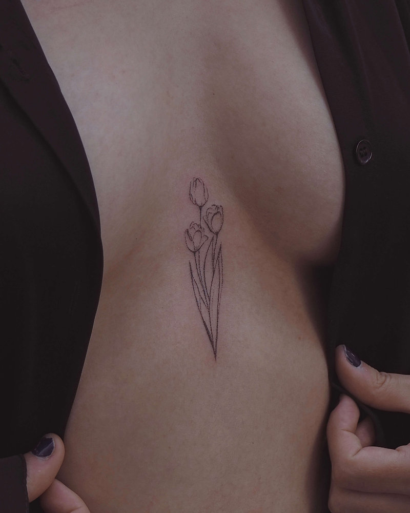 cute small sternum tattoo 0069