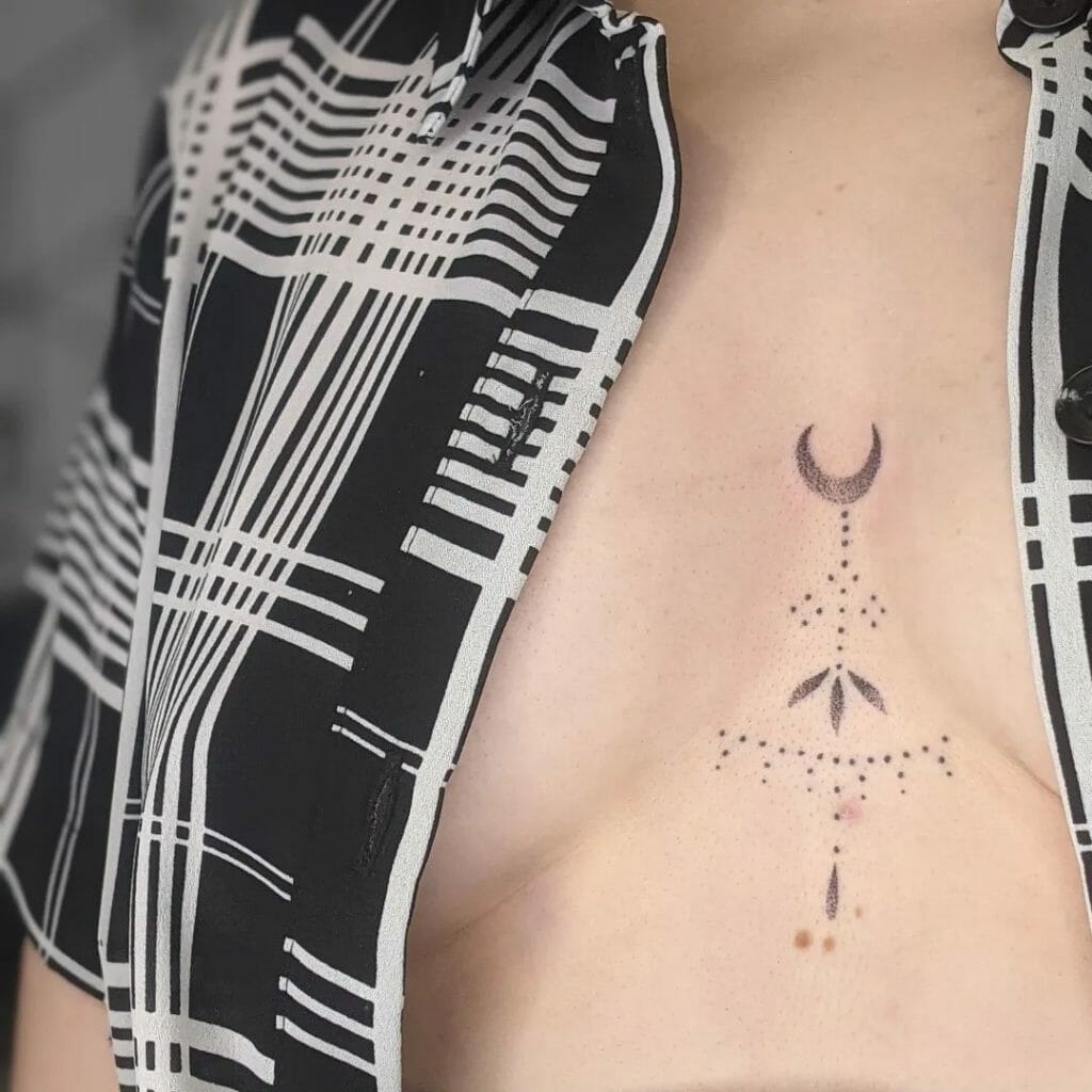 cute small sternum tattoo 0072