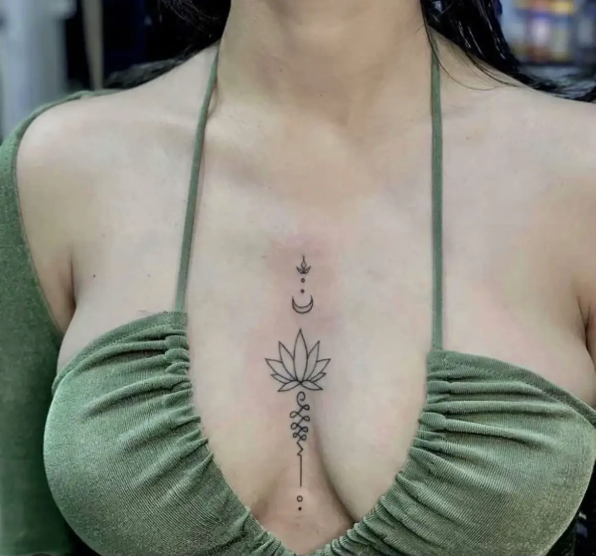 cute small sternum tattoo 0073