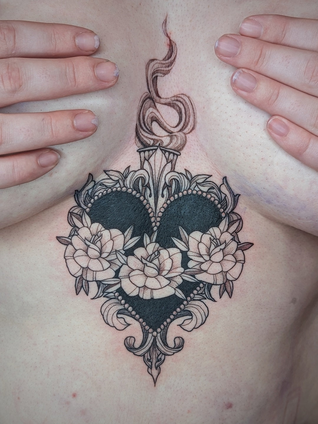 cute small sternum tattoo 0076