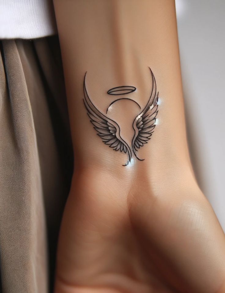 delicate angel tattoo designs for women