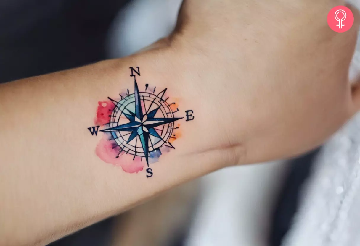 delicate compass tattoos for women