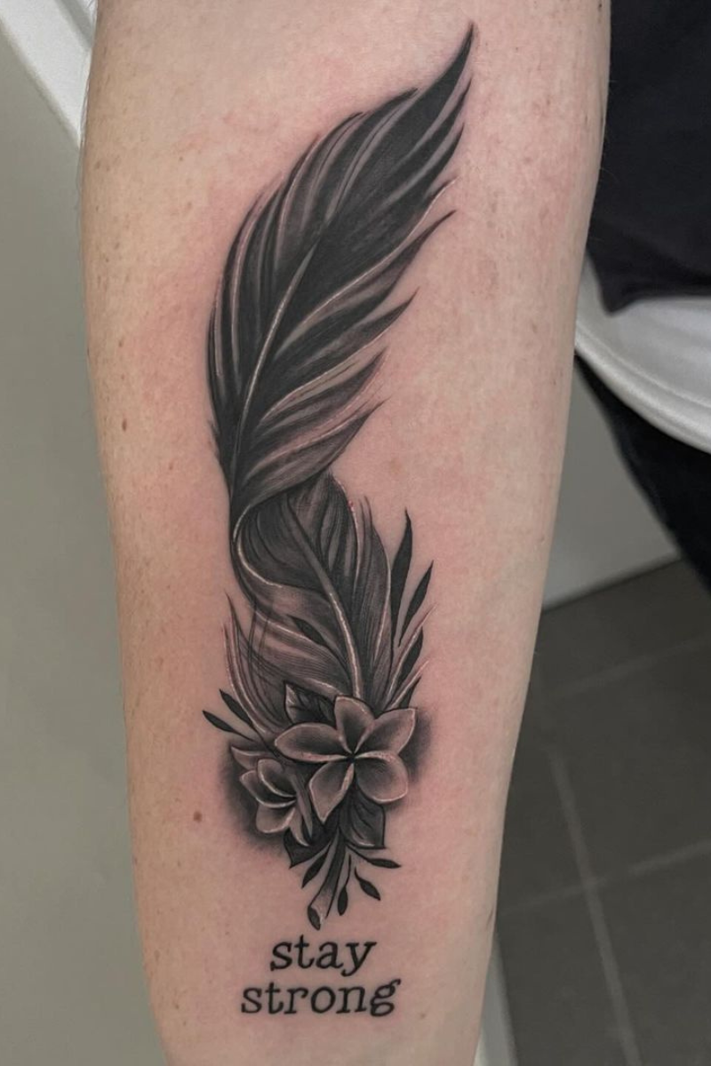 delicate feather tattoo concepts