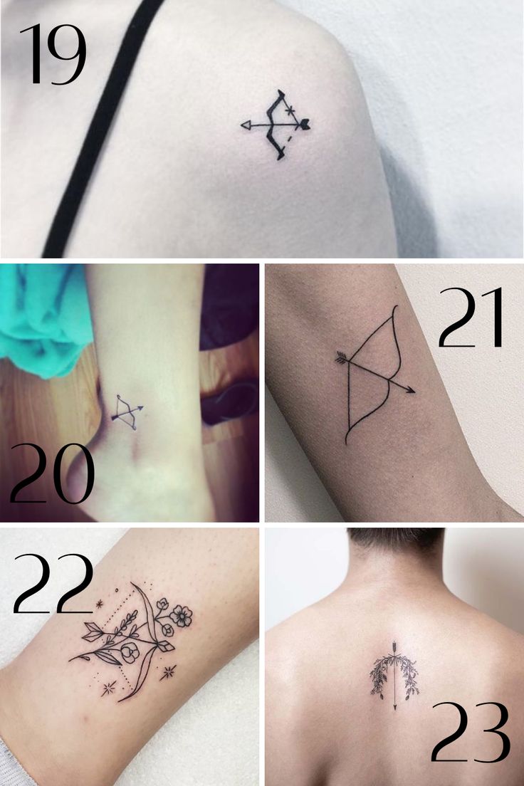 delicate female Sagittarius tattoo designs