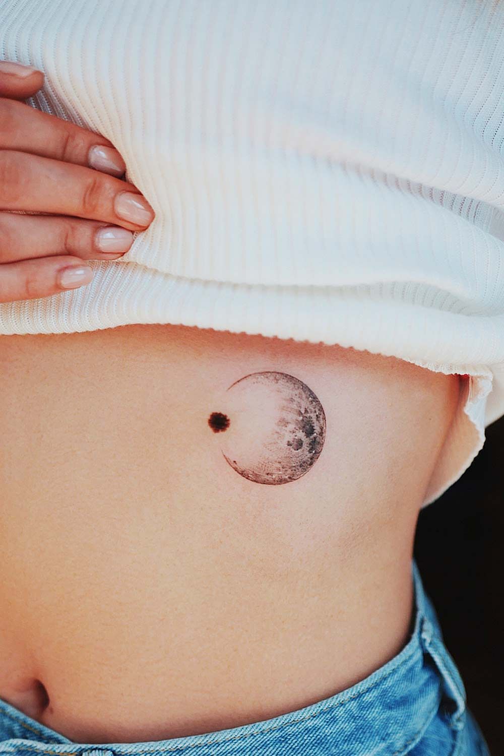 delicate full moon tattoo placements